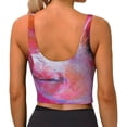 thumbnail image 3 of Vsdgher Pig Print Women Sleeveless Athletic Tank Top Built-in Bra Camisole Sports Vest for Yoga Running Fitness Exercise with Removable Pads, 3 of 8