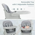 thumbnail image 4 of OLAKIDS 8 in 1 Baby High Chair, Convertible Highchair for Babies and Toddlers, Infant Dining Booster Seat, Building Block Table, Kids Stool Table Chair Set with Removable Tray (Grey), 4 of 9