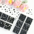 thumbnail image 2 of BEADSLAND 6080PCS Gray Hotfix Rhinestones, 6 Sizes with Wax Pencil and Tweezers Kit, SS6-SS30, Black Diamond, 2 of 5