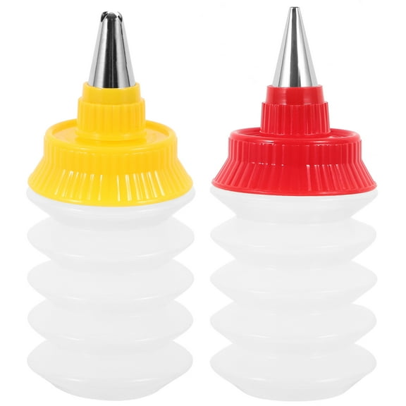 UPOUART 2Pcs Dessert Decorating Tools Reusable Plastic Icing Bottles for Baking