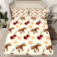 thumbnail image 2 of jejeloiu Leopard Print Bowknot Twin Sheet Sets,Red Kawaii Cherries Bedding For Girls Teens 3pcs, 2 of 7