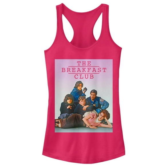 Junior's The Breakfast Club Iconic Detention Pose  Racerback Tank Top Dark Pink Large