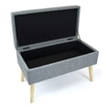 thumbnail image 4 of Humble Crew Brooklyn - Storage ottoman - rectangular - fabric, MDF, solid rubberwood - gray, 4 of 5