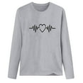 thumbnail image 4 of Pompotops Femmes Imprimé Décontracté Col Rond Manches Longues T-shirt Tops Blouse, 4 of 4