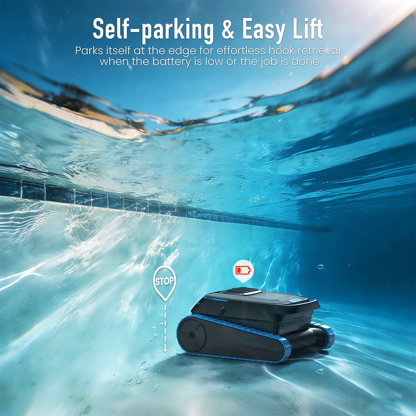 AIRROBO CP40 Cordless Robotic Pool Vacuum Pool Robot Cleaner with Wall Climbing for Inground Pool and Above Ground Pool