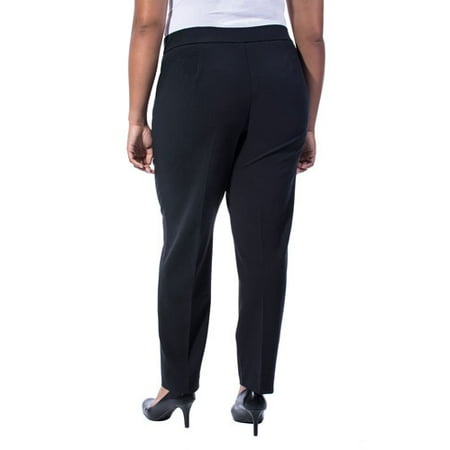 GEORGE - Women's Plus-Size Think Slim Pull On Dress Pant - Walmart.com