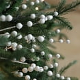 thumbnail image 4 of White Glitter Faux Berry Stems with Beaded Design, 15.7 Inch Artificial Christmas Picks for Tree and Vase Decoration, 4 of 4