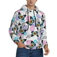 thumbnail image 2 of Pofeuu Bright Butterflies1 Print Mens Casual Hooded Collar Drawstring Hoodies Pullover Sweatshirts Casual Long Sleeve Shirts-Large, 2 of 7