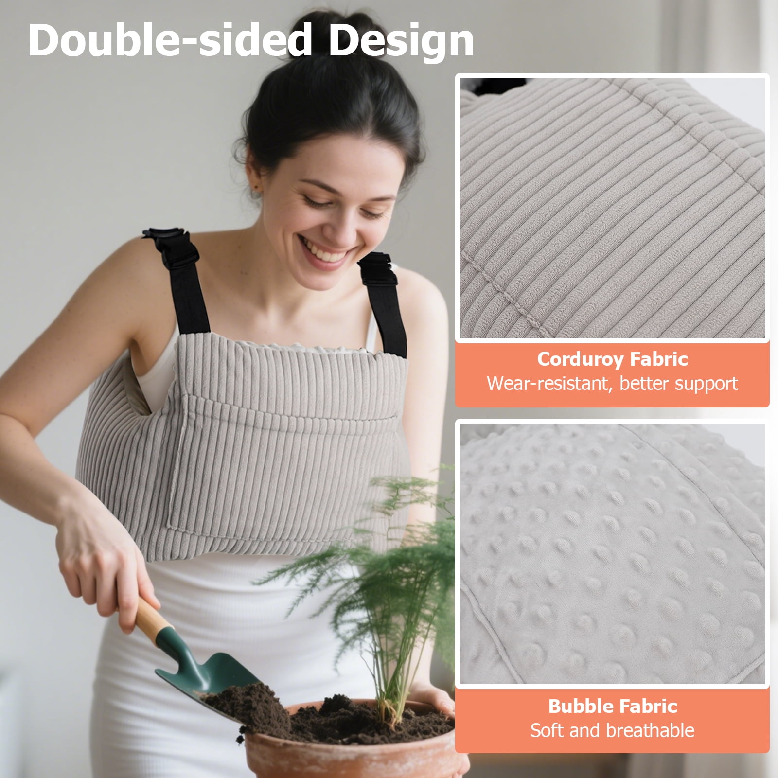 RoamReady Mastectomy Support Pillow Post-Surgery Recovery Aid for Hysterectomy & Breast-Conserving Surgery a Thoughtful Gift for Women's Healing Gray