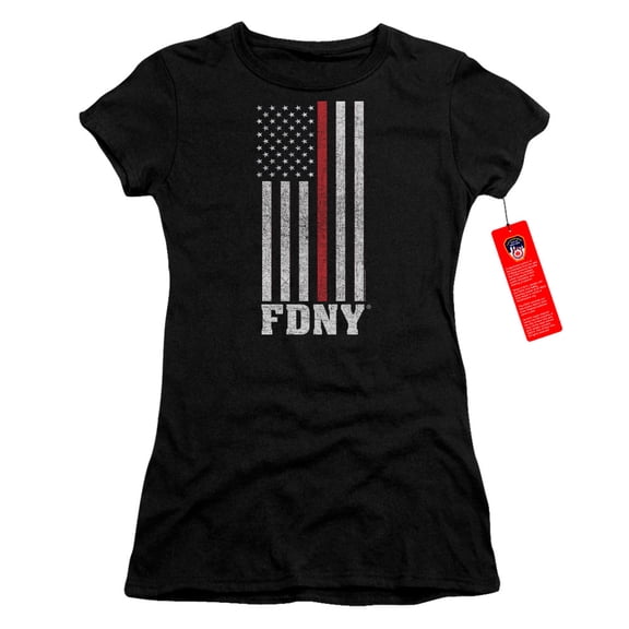 New York City Thin Red Line Junior Women's T-Shirt Sheer Black