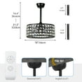 thumbnail image 5 of Uforic 18" Modern Crystal Cage Ceiling Fan with Lights, Remote Control, 3-Speed Reversible Industrial Fandelier with 3 Color Temperatures (Black), 5 of 6