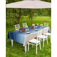thumbnail image 4 of Abstract Ocean Waves Outdoor Tablecloth with Umbrella Hole and Zipper, Spillproof Table Cloth for Rectangle Tables, Dinner/Picnic/Patio/Party Table Cover Blue Gradient, 4 of 5