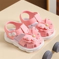 thumbnail image 2 of Tosmy Kids Sandals Infant Boys And Girls Baby Toddler Shoes Summer Bow Pearl Home Daily Wear Sandals For 9-12 Months, 2 of 9
