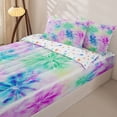thumbnail image 3 of Homewish Watercolor Tie Dye Zipper Twin Comforter Sets with Fitted Sheet and 2 Pillowcases,Colorful Spiral Zipper Bedding Set For Girls Teens,Reversible,4 Pieces, 3 of 7