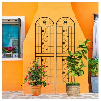 IMountek 6ft Garden Obelisk Trellis (2-Pack) - Metal Arch For Climbing Plants, Weather Resistant