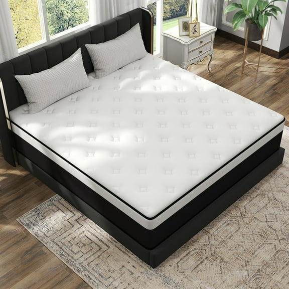 14 inch Twin Size Hybrid Mattress Gel Memory Foam Individual Pocket Springs Medium Mattresses in a Box