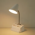 thumbnail image 2 of Mainstays 15" Organizer Desk Lamp, White, with USB Port and AC Outlet, 2 of 8