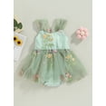 thumbnail image 2 of TSEXIEFOOFU Baby Girls Romper, Sleeveless Embroidery Flowers Butterfly Tulle Patchwork Dress, 2 of 9