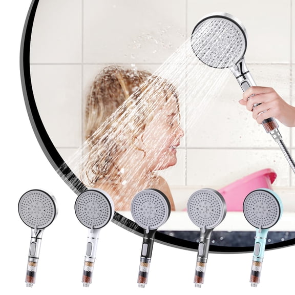 RFUGUG Filtered High-Pressure Shower Head - Boosts Water Pressure with 5 Spray Settings, Universal Fit for Ultimate Shower Relaxation & Purified Bathing Experience