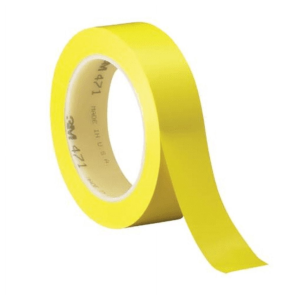 3M Vinyl Tape 471 Yellow 1" X 36 Yard Roll (3 Pack)