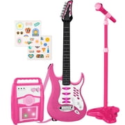 Walmart Exclusive Best Choice Products Kids Electric Guitar Toy w/ 6 Demo Songs, Microphone, Amp - Walmart Pink