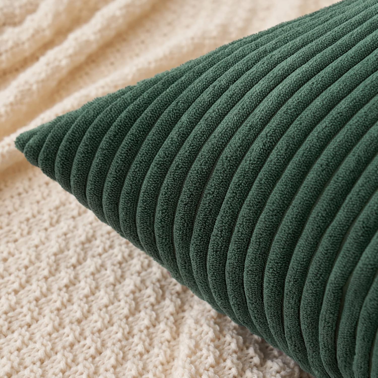 Wehilion 2pcs Throw Pillow Covers Set Cushion Cases Pillowcases for Sofa Bedroom Car Corduroy Soft Soild Decorative Square Christmas
