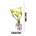 thumbnail image 3 of Mini Fridge, Glass Flowers in Vase, Small Artificial Flowers, Floral Decorations, 1.5X1 Inch Compact Yellow Artificial Flower Arrangement Decorative Fridge for Kitchen Display, 1, 3 of 7