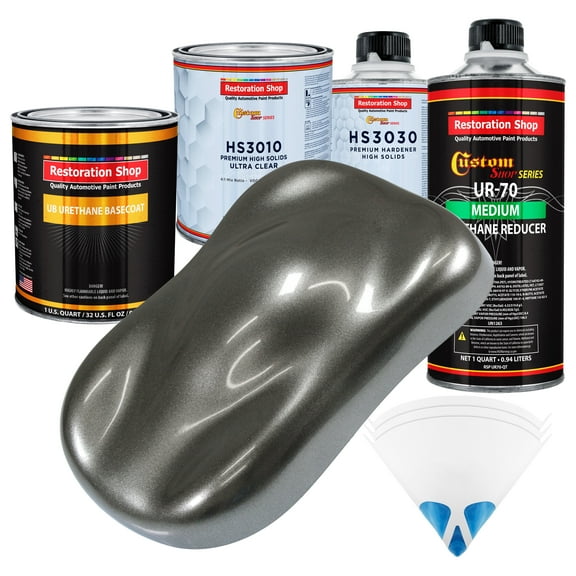 Charcoal Gray Firemist Premium Quart URETHANE BASECOAT CLEARCOAT Auto Paint Kit