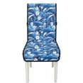 thumbnail image 7 of TSOVTHRID Dolphin Floral Blue Print Quilted Dining Chair Covers Stretch Armless Chair Slipcovers Non-Slip Stain Resistant Seat Cushion Covers for Home, Restaurant, Set of 2, 7 of 7