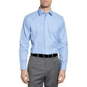 Nordstrom Smartcare Wrinkle Free Trim Fit Solid  Dress Shirt Blue Size 17.5 - 32/33