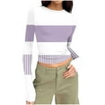 thumbnail image 3 of Bovxnpu Womens Long Sleeve Tops Fall Clothes, Women's Classic-Fit Lightweight Long-Sleeve Crew Neck Shirt Tops S, 3 of 6
