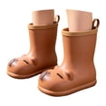 thumbnail image 3 of Angala Rain Boots For Girls Mid Calf Capybara Design Waterproof Lightweight Cute Rainy Season Toddler Rain Boots Size 4-4.5 Years Coffee, 3 of 8