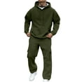 thumbnail image 5 of Men Sweatsuits 2 Piece Set Solid Color Relaxed Fit Hoodie Sweatshirt and Joggers Sweatpants Sets Casual Comfortable Fall Fashion Pullover Suits Winter Clothes Outfits, 5 of 9