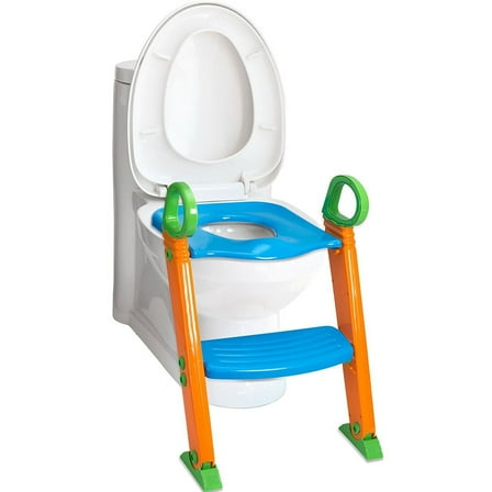 Kids Potty Trainer Chair Toilet Seat with Sturdy Non Slip Step Stool Ladder w/ Handles - 3-In-1 Trainer for Kids & Toddlers Boys & Girls