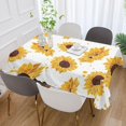 thumbnail image 5 of Sunflower Flowers Rectangle Tablecloth, Dust Proof Anti Wrinkle Wipeable Table Cloth Tabletop for of Dinner Kitchen Wedding Holiday Party 60"x120" Home Decor, 5 of 7