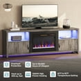 thumbnail image 3 of Bestier 71 inch Electric Fireplace TV Stand for TVs up to 75", Modern Entertainment Center with LED Lights, Wash Grey, 3 of 12