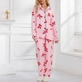 thumbnail image 2 of SJLDQY Valentines Women's Pajamas Set 2 Peice Pjs Set for Women Valentine's Day Bowknot Graphic Long Sleeve Pajama Tops Pants Soft Comfy Homewear Sleepwear Outfits, 2 of 5