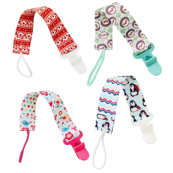 XIRQI 4 Pcs Pacifier Clip,Universal Compatibility,Trendy Design Easy Storage,Set3