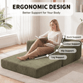 thumbnail image 4 of TACTOW Boneless Sleeper Sofa,Corduroy Multifunctional Single Sofa Chair With 1pc Pillow for Living Room Bedroom Office,Green, 4 of 8