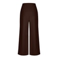 thumbnail image 6 of Wutalume Women's High Waisted Wide Leg Trousers - Business Casual Work Pants with Pockets, Solid Color Dressy for Office,Coffee 2XL, 6 of 7