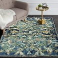thumbnail image 2 of LR Home Ada 5' x 8' Navy Blue Floral Durable Indoor Area Rug, 2 of 9