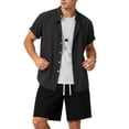 thumbnail image 7 of Bxsruta Men's Summer Casual Short Sleeve Button Front Shirt Lightweight Breathable Polyester Spandex, 7 of 7