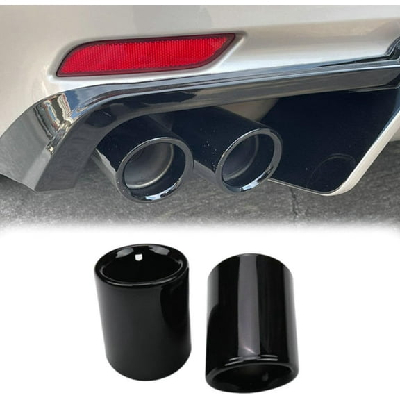 2Pcs Stainless Steel Rear Exhaust Muffler Tip End Pipe Extension Tube For Toyota Camry SE/XSE 2018 2019 2020 2021 2022 2023 Gloss Black