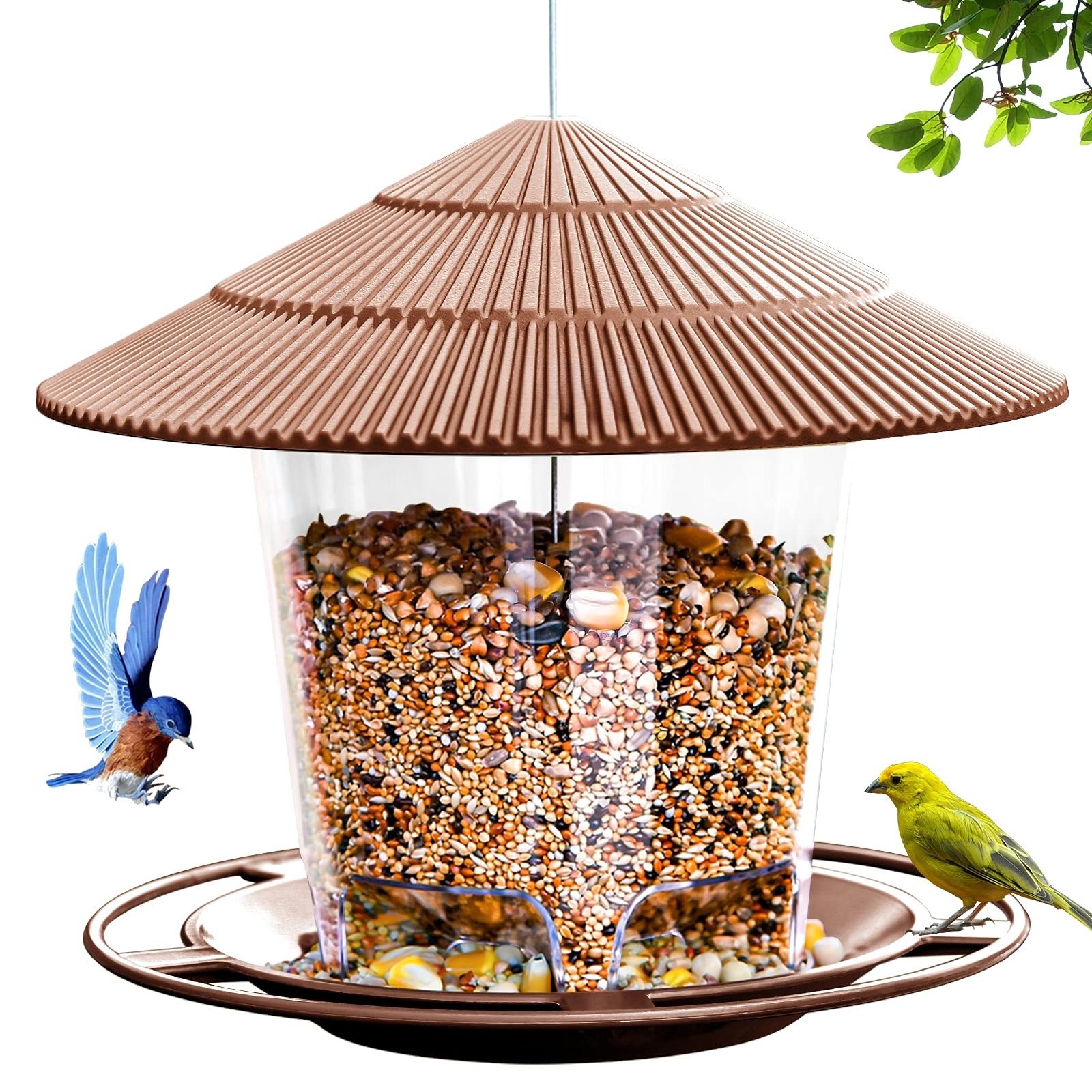 Outdoor Bird Feeder, Hanging Type for Wild Bird Seeds, Decorative Garden Bird Feeding Station for Backyard