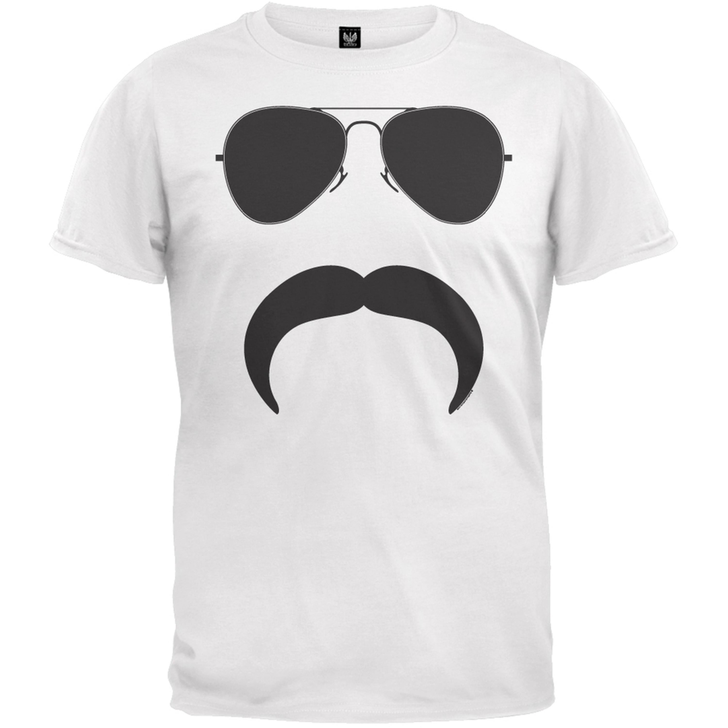 Aviator Mustache Silhouette T-Shirt - Walmart.com