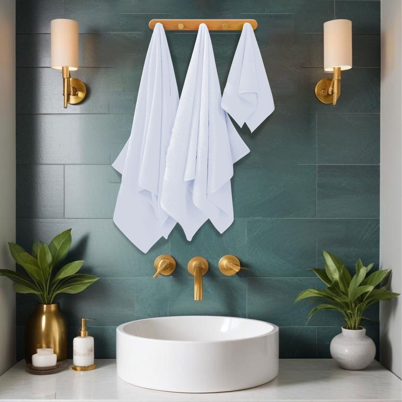 Hvmvliv Cotton Bath Towels Cotton Plain Gift Set Towel Multicolor Soft Absorbent Household Bath Towel Towel White