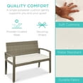 thumbnail image 3 of Best Choice Products 2-Person Outdoor Wicker Bench Garden Patio Porch Furniture w/ 700lb Capacity - White Sand/Taupe, 3 of 7