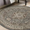 thumbnail image 4 of BNM Oriental Medallion Floral Indoor Area Rug, Grey, 5' Round, 4 of 9