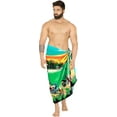 thumbnail image 2 of HAPPY BAY Men's Pareo Swim Trunk Holiday Sarong Long Beach Wrap One Size Fern, Beach Summer Vacation Party, 2 of 5