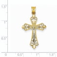 thumbnail image 2 of 14K Two-tone Diamond-cut Crucifix Pendant, 2 of 3